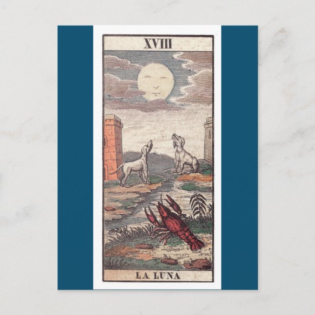 La carte de tarot de la lune (Devant)