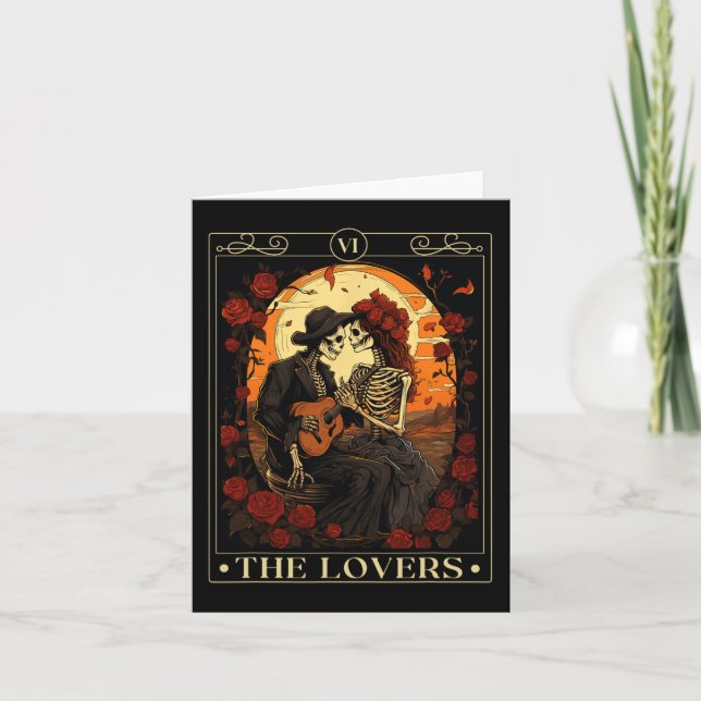 La carte de tarot des amants squelette gothique Sa (Devant)