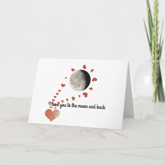 La carte de Valentine je t'aime à la lune et au (Devant)