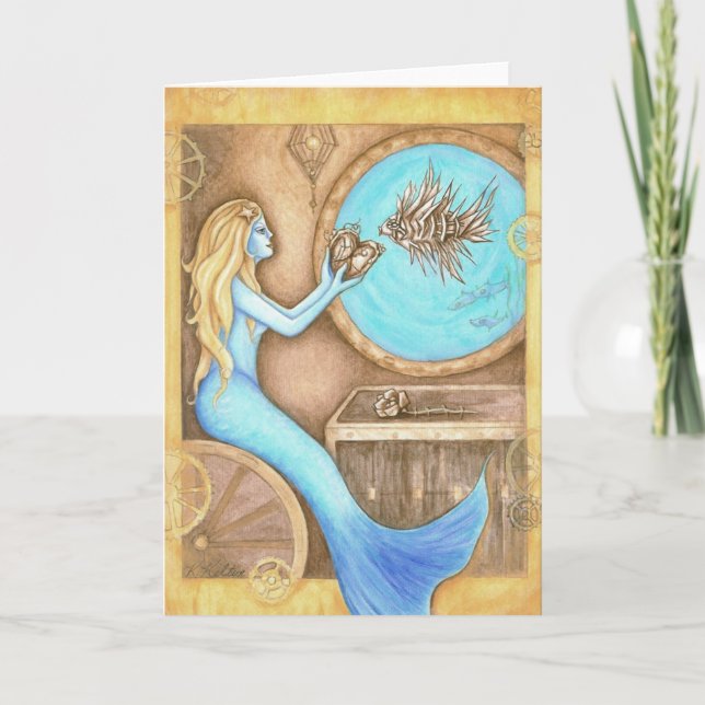 La carte de voeux de coeur de Steampunk (Devant)