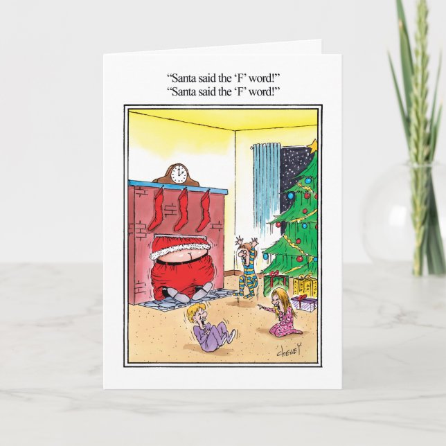 La carte de voeux d'humour de mot de F (Devant)