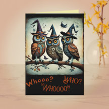 La carte de voeux Halloween Coven en plumes