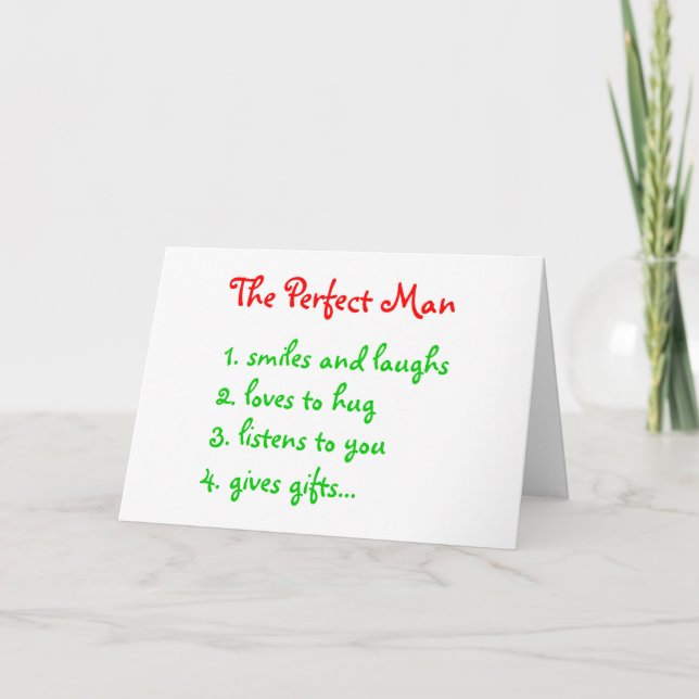 La carte de voeux "L'Homme parfait" (Devant)