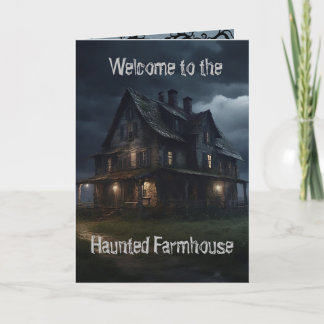 La carte d'Halloween de la ferme hantée
