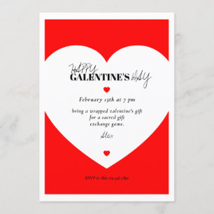 La carte d'invitation de Galentine minimaliste