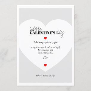 La carte d'invitation minimaliste de Galentine