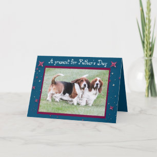 La carte drôle w/Basset de "fête des pères" traque