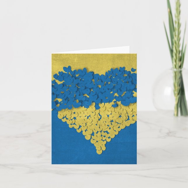 La carte du coeur courageuse de l'Ukraine (Devant)