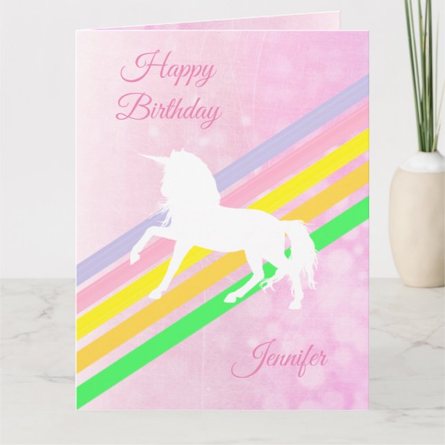 La carte personnalisée par licorne de la grande (Devant)
