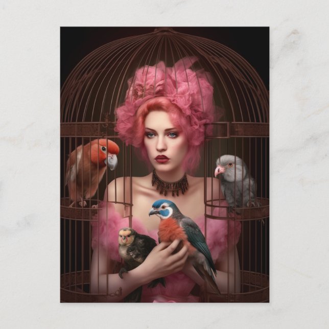 La carte postale de la Dame et des Oiseaux de Hair (Devant)