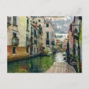 La carte postale de peinture du canal vénitien