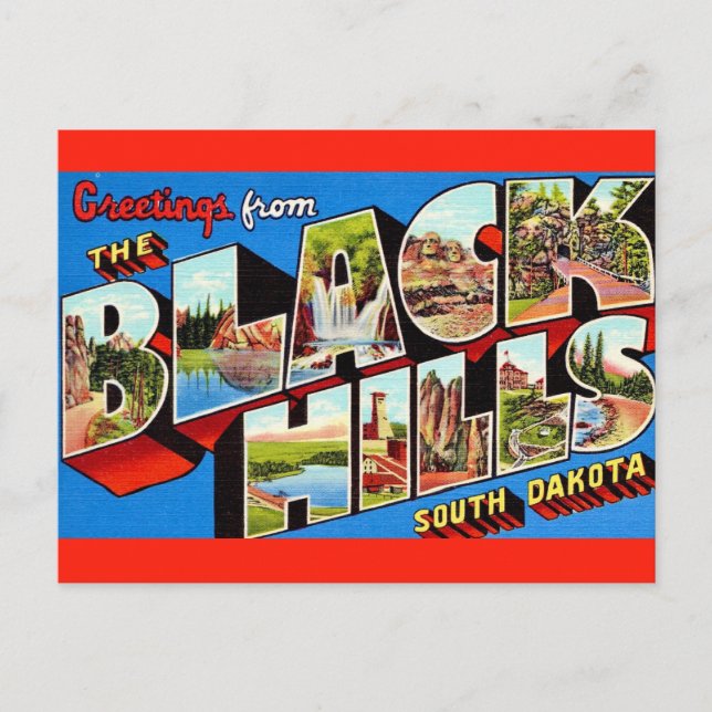 La carte postale de salutations de Black Hills (Devant)