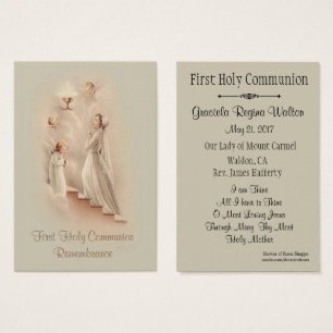 La carte sainte catholique de la fille pour la