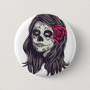 La Catrina - Dia De Los Muertos Button