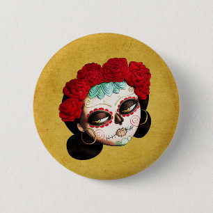 La Catrina - Dia de Los Muertos Girl Button