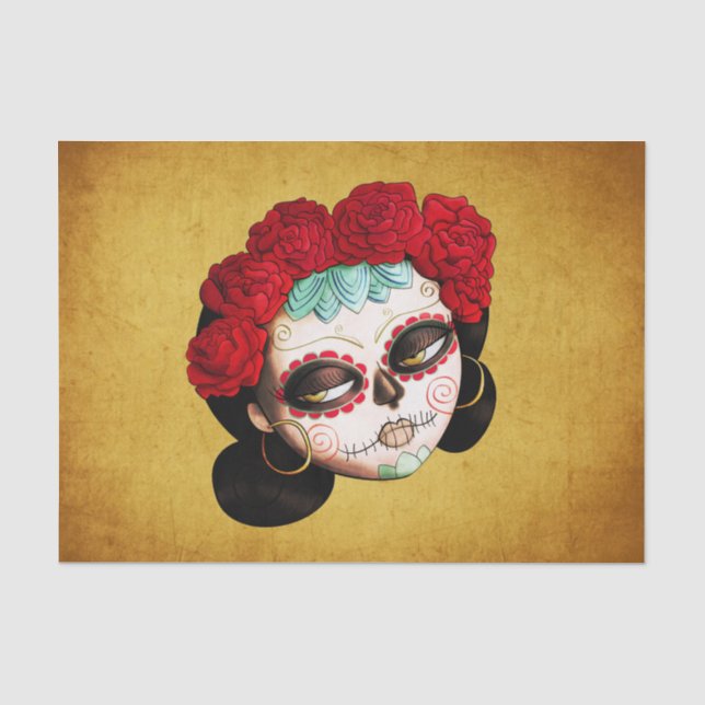 La Catrina - Dia de Los Muertos Girl Seidenpapier (Vorderseite)