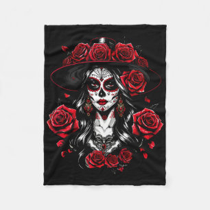 La Catrina Frauen Dia De Los Muertos Latina Cinco Fleecedecke