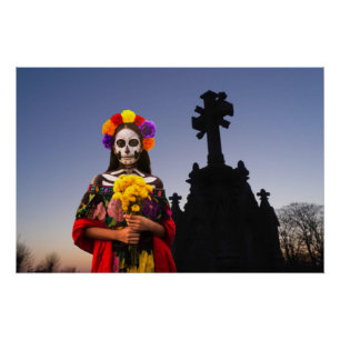 La Catrina in Halloween Poster