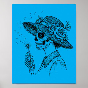 La Catrina pustet Wünsche Löwenzahn Zucker-Schädel Poster