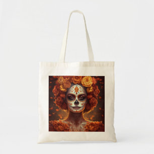 La Catrina Ringelblume Día de los Muertos Zuckersc Tragetasche