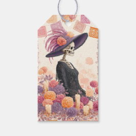 La Catrina Skeleton Lady Day of the Dead Decoupage Geschenkanhänger
