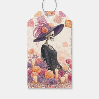 La Catrina Skeleton Lady Day of the Dead Decoupage Geschenkanhänger