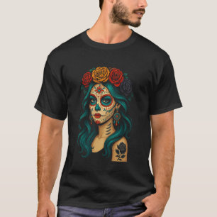 La Catrina Tag der Toten De Los Muertos Frauen T-Shirt