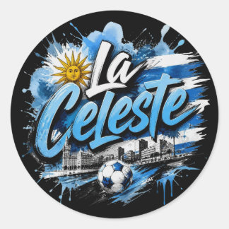 La Celeste - Spitzname der uruguayischen Nationalm Runder Aufkleber