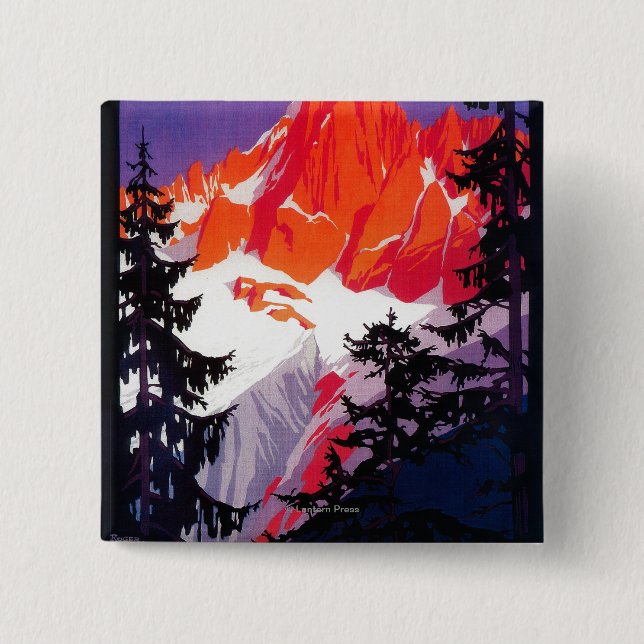 La Chaine De Mont-Blanc Vintag PosterEurope Button (Vorderseite)