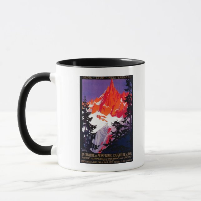 La Chaine De Mont-Blanc Vintag PosterEurope Tasse (Links)
