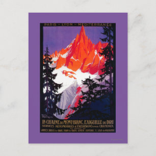 La Chaine De Mont-Blanc Vintage PosterEuropa Postkarte