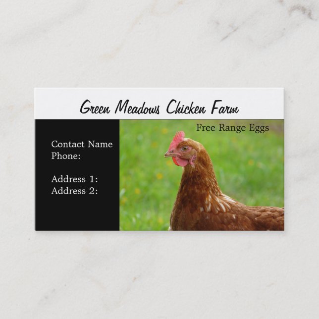 La chaîne libre de ferme de poulet Eggs des cartes (Devant)