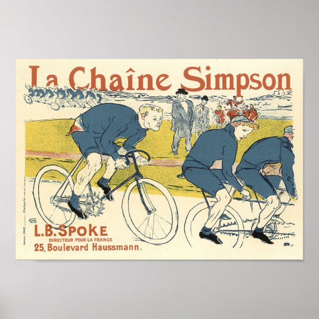 La Chaine Simpson Bicycle Vintage französische Wer Poster (Vorne)