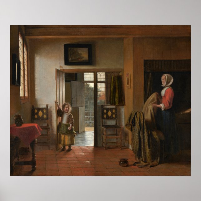 La chambre à coucher - Poster d'art de Pieter de H (Devant)