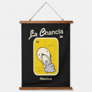 la Chancla yellow  Wandteppich Mit Holzrahmen