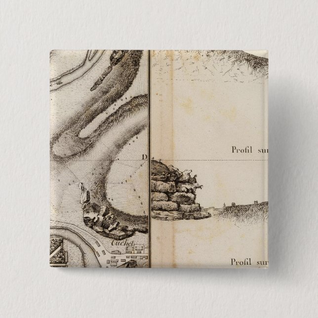 La Charente Atlas Karte Button (Vorderseite)