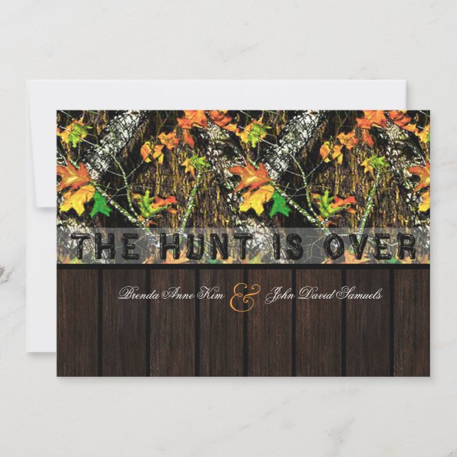 La Chasse Au Camo Wood Wedding Invitations (Devant)
