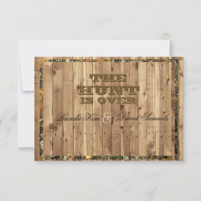 La chasse est au-dessus de faire-part de mariage (Devant)