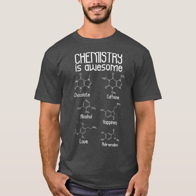 La chimie est géniale Tshirt la caféine Molecule (Devant)