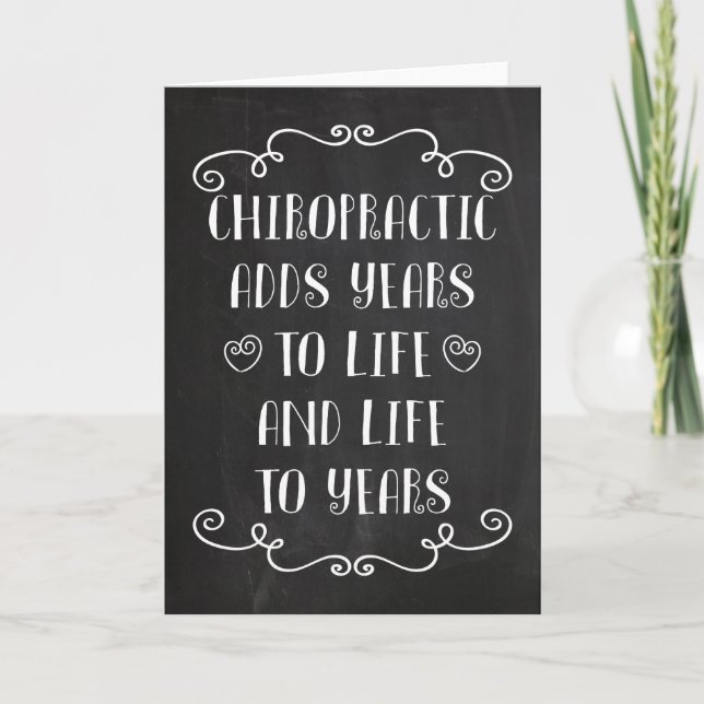 La chiropractie ajoute la vie à la carte de voeux (Devant)