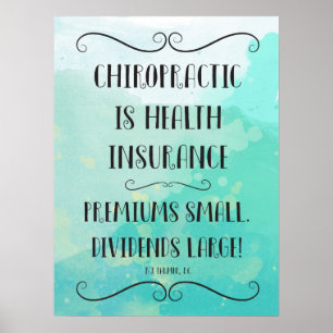 La chiropractie est affiche de l'assurance maladie