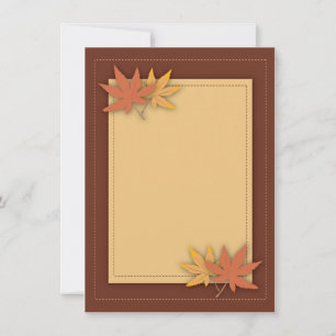 La chute laisse les cartes de note plates chics