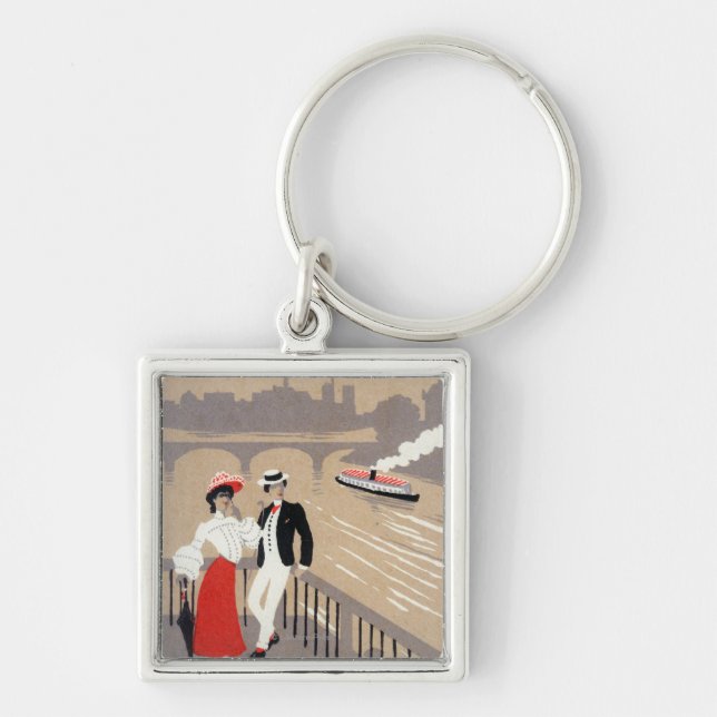 La Cite Art Deco Szene Schlüsselanhänger (Vorne)
