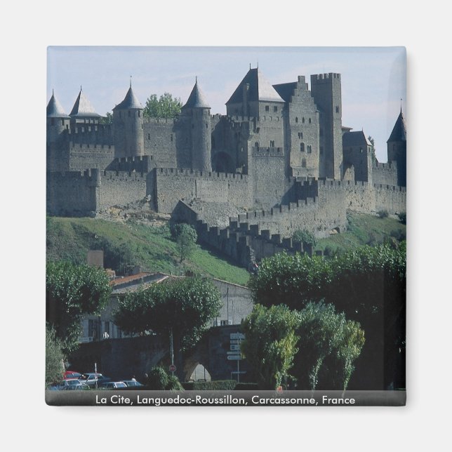 La Cite, Languedoc-Roussillon, Carcassonne, Frankr Magnet (Vorne)