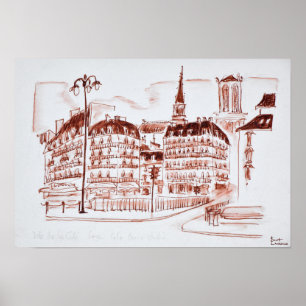 La Cite und Notre Dame de Paris  Paris, Frankreich Poster