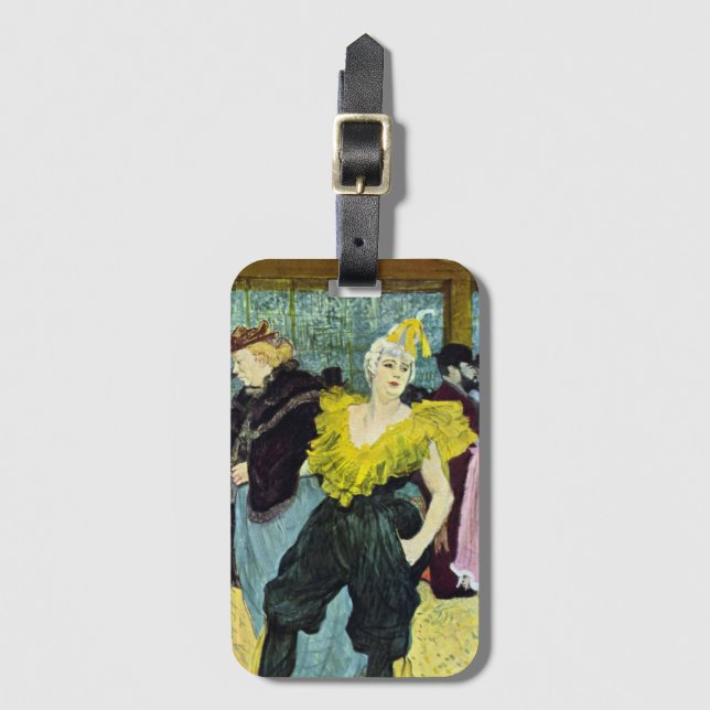 La Clownesse (Clown) Cha-U-Kao von Toulouse Lautre Gepäckanhänger (Vorderseite Vertikal)