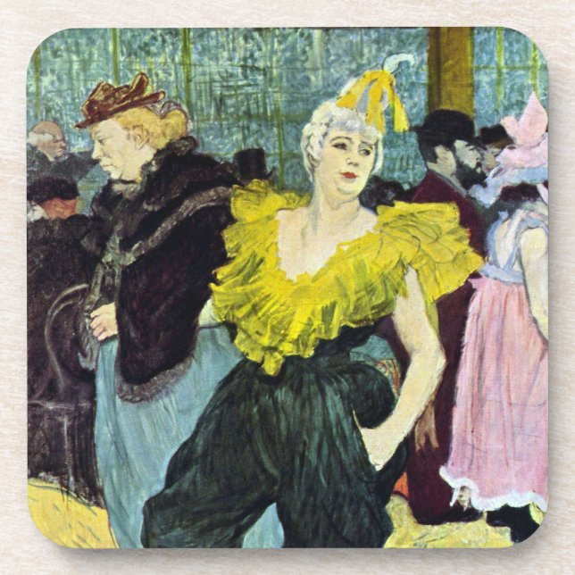 La Clownesse (Clown) Cha-U-Kao von Toulouse Lautre Getränkeuntersetzer (Vorderseite)