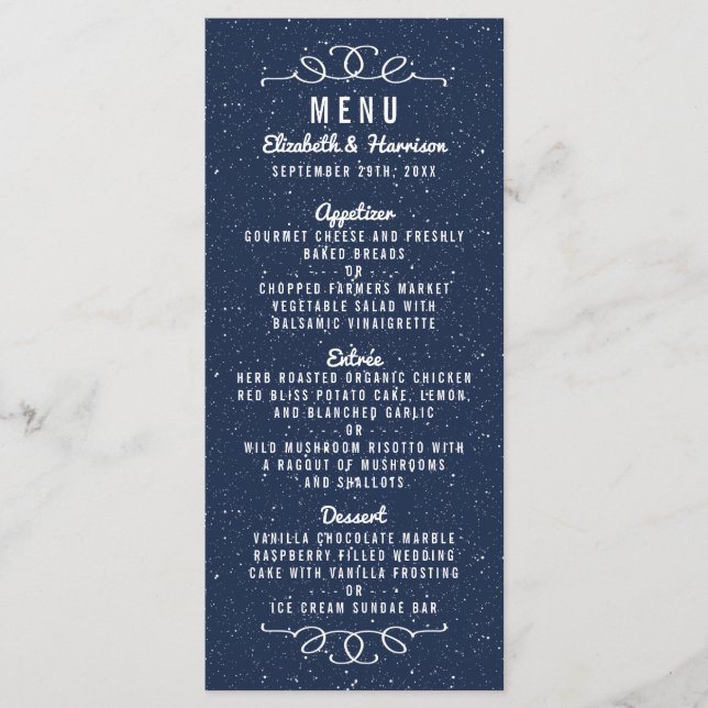 La collection de Mariages de nuit étoilée - Menu (Devant)