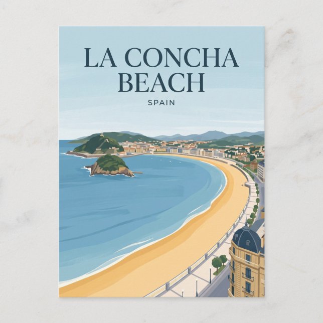 La Concha Strand Spanien Postkarte (Vorderseite)