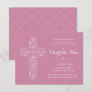 La confirmation de la fille Carte d'invitation rel